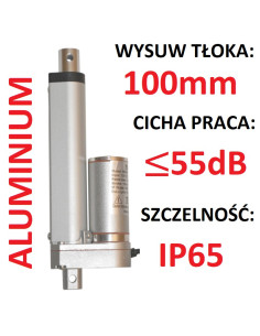 SIŁOWNIK ELEKTRYCZNY 12V SILNIK LINIOWY IP65 450N 25 mm/s 100mm