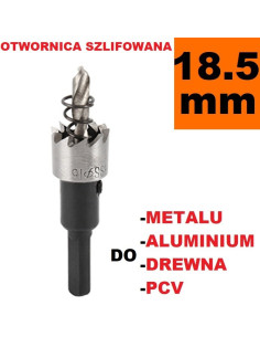Otwornica Szlifowana HSS 18.5mm do metalu, drewpa, PCV
