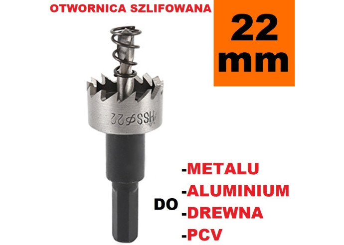 Otwornica Szlifowana HSS 22mm do metalu, drewpa, PCV