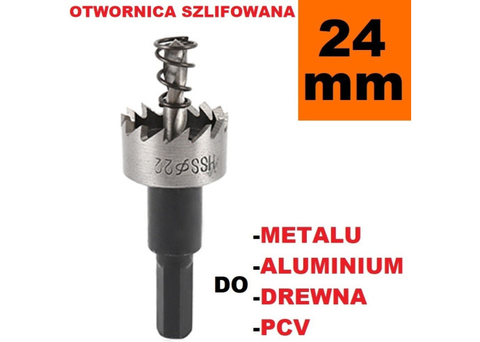 Otwornica Szlifowana HSS 24mm do metalu, drewpa, PCV