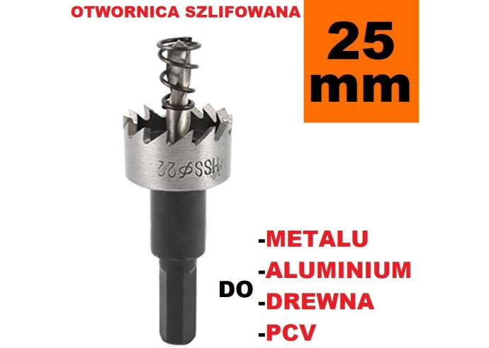 Otwornica Szlifowana HSS 25mm do metalu, drewpa, PCV