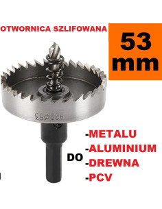 Otwornica Szlifowana HSS 53mm do metalu, drewpa, PCV