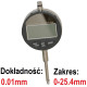 Czujnik zegarowy elektroniczny 0.01 25,4mm Cyfrowy